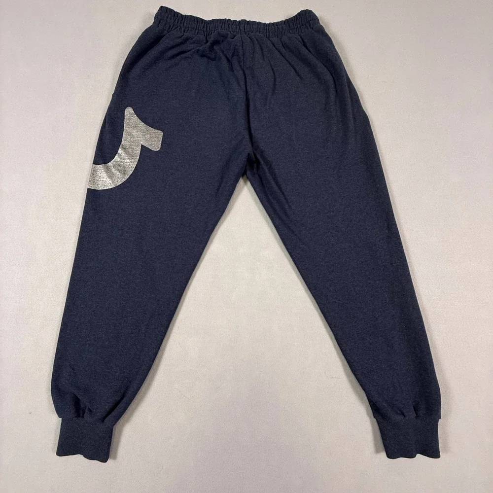 True Religion Mens Navy Blue Silver Horseshoe Logo‎ Jogger Sweatpants RN 134949